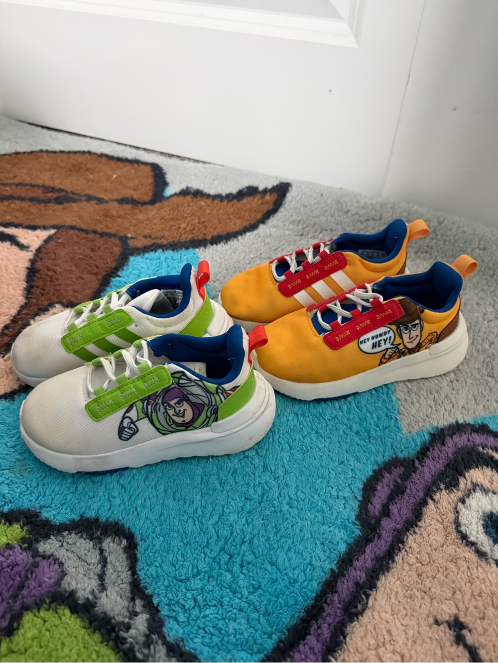adidas Kids' Sneakers — Yellow & White with Green Accents